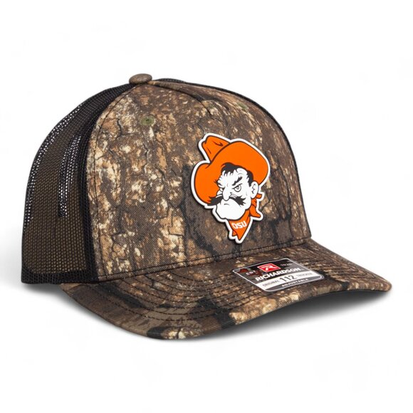 OSU Cowboys Pistol Pete Snapback Trucker Hat- Realtree Timber/ Black - Picture 2 of 3